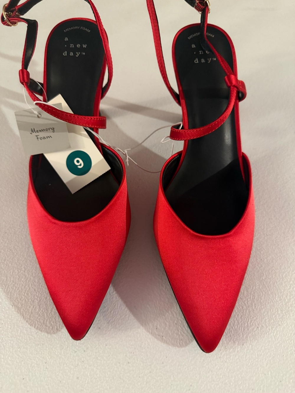 A new day Red Pointed Slingback Heels with Ankle Strap